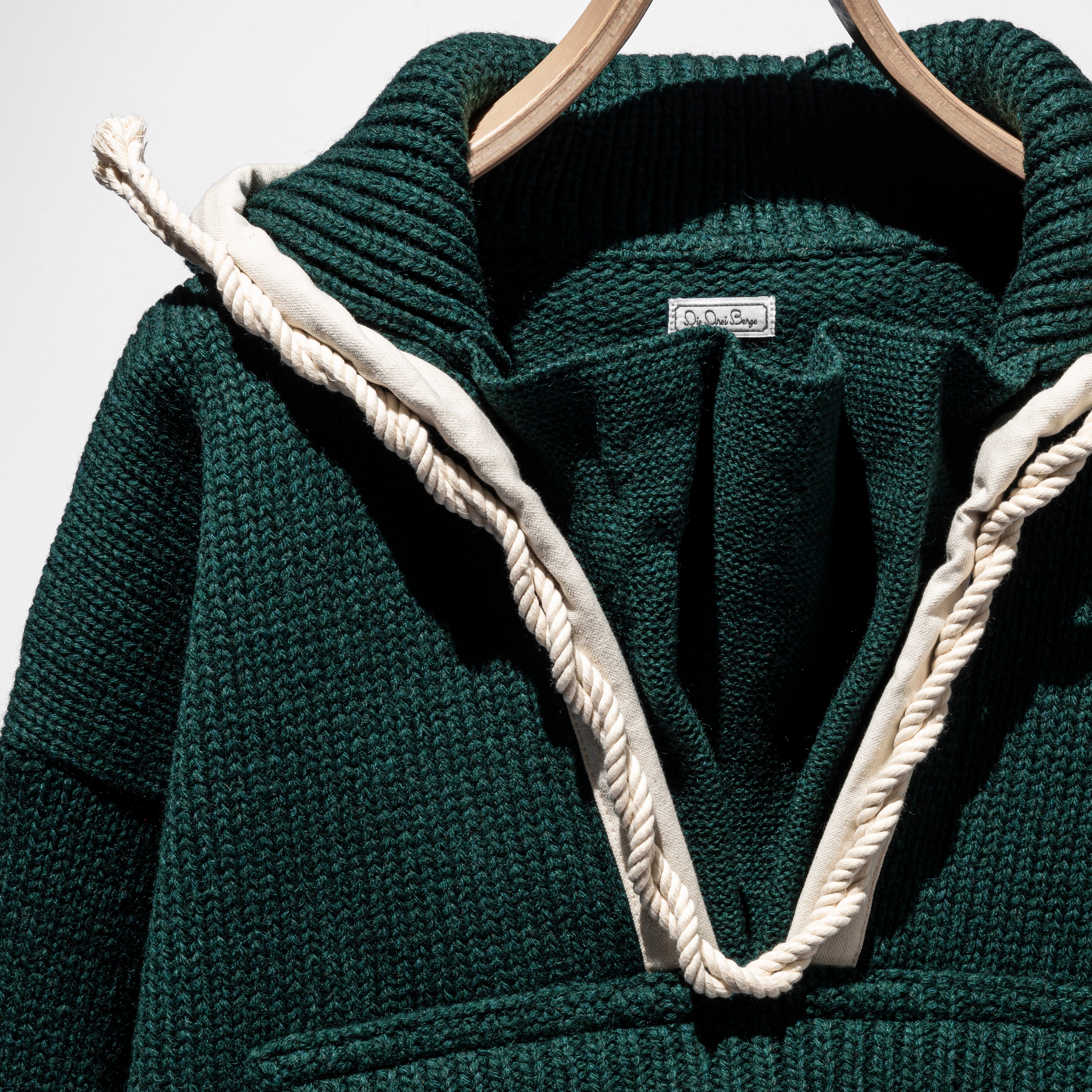 Wool Hoodie Rope Knit