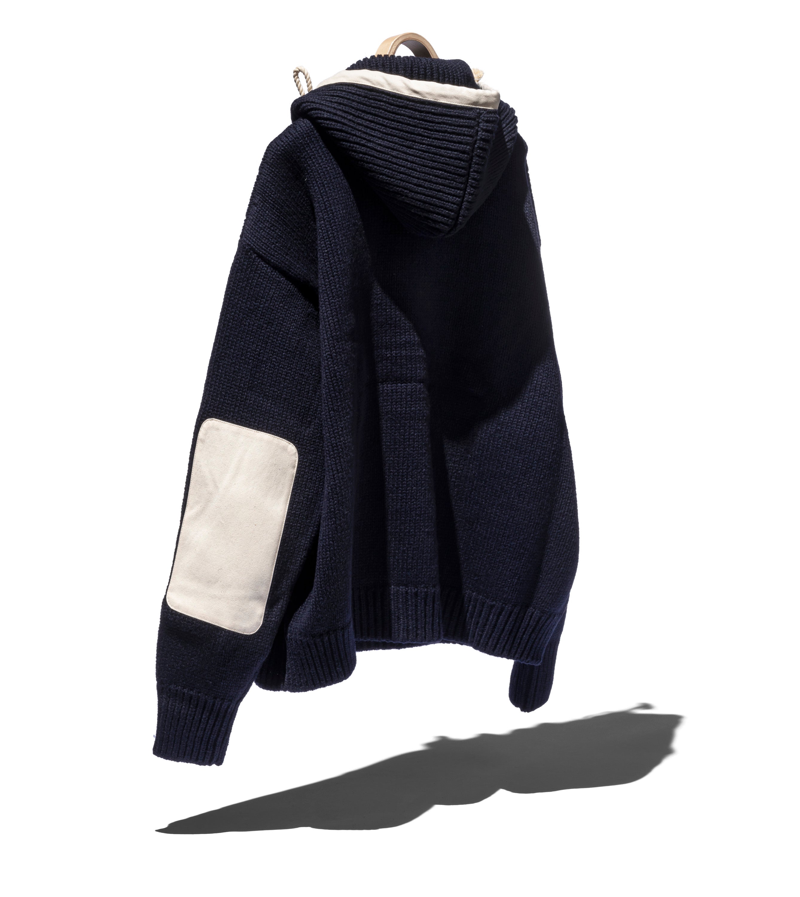 Wool Hoodie Rope Knit