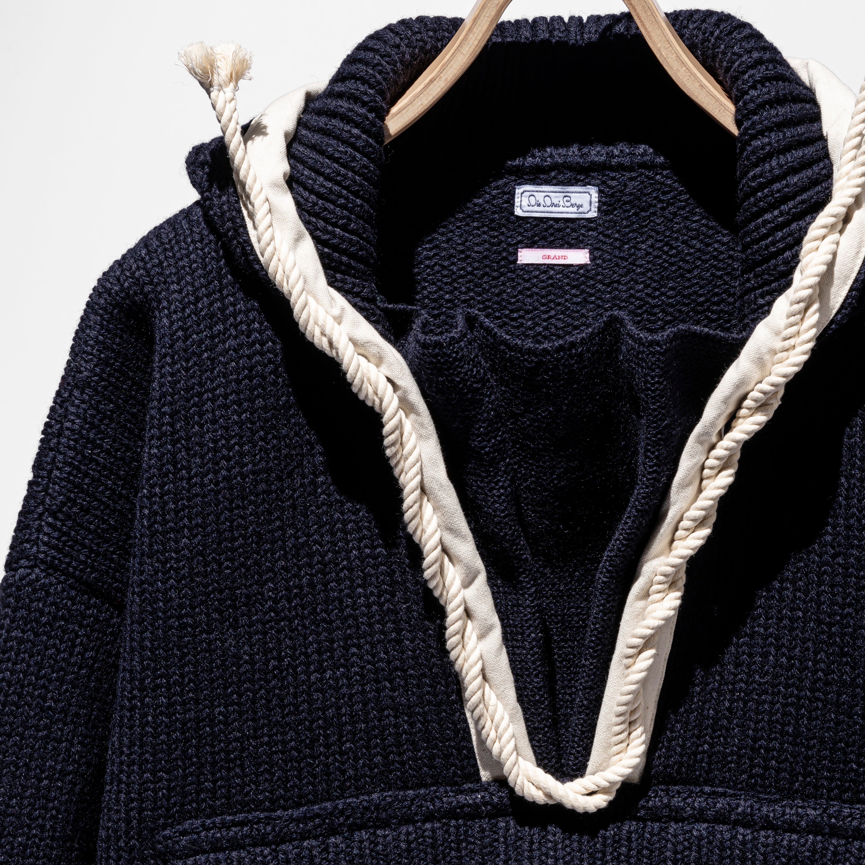 Wool Hoodie Rope Knit